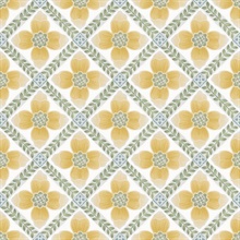 Mimi Yellow Quilted Floral Peel & Stick Wallpaper