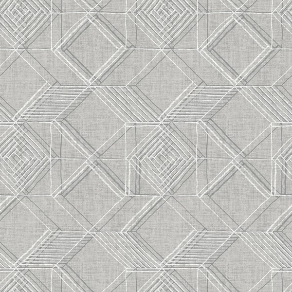 2969-26018 | Moki Grey Lattice Textured Geometric Wallpaper