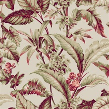 Mystic Isle Taupe Tropical Leaf Wallpaper