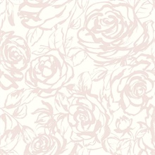 Nelda Light Pink Rose Large Floral Wallpaper