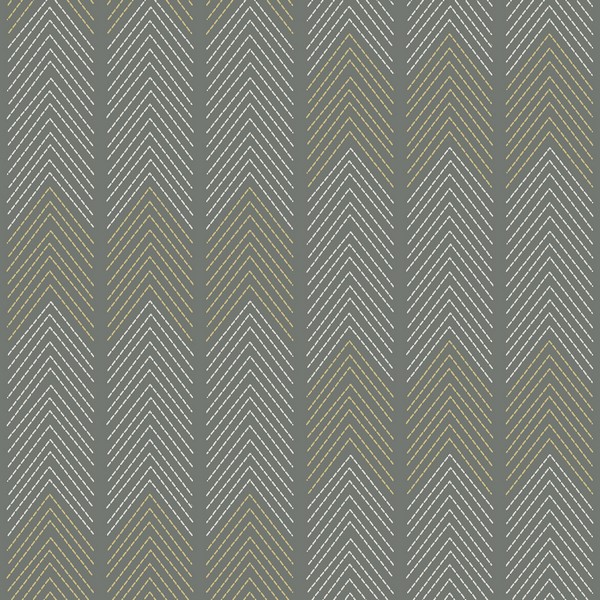 4066-26529 | Nyle Dark Grey Zig Chevron Wallpaper Zag Stripe Stitch