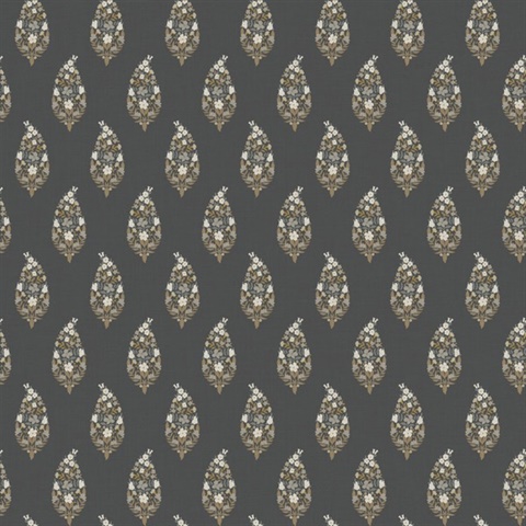 Paisley Black Wallpaper