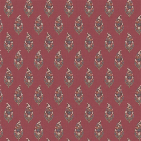 Paisley Burgundy Wallpaper