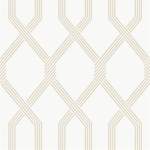 Palisade Beige Geometric Diamond Wallpaper