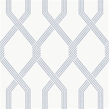 Palisade Blue Geometric Diamond Wallpaper