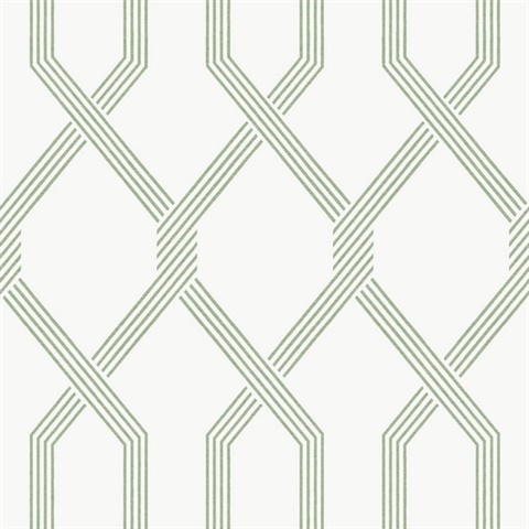 Palisade Green Geometric Diamond Wallpaper