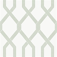 Palisade Green Geometric Diamond Wallpaper