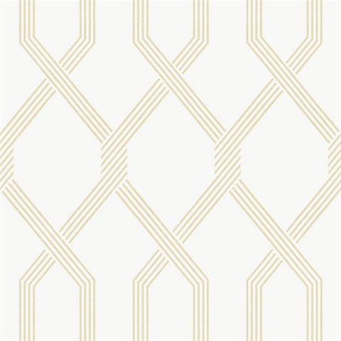 Palisade Yellow Geometric Diamond Wallpaper