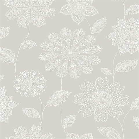 Panache Taupe Floral Wallpaper