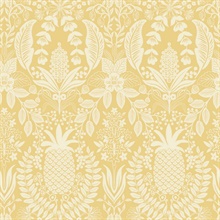 Pineapple Damask Yellow Wallpaper