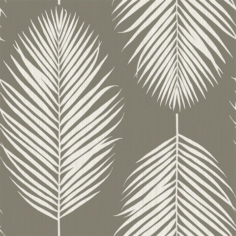 Port Lions Foil Large Palm Leaf Stripe Wallpaper