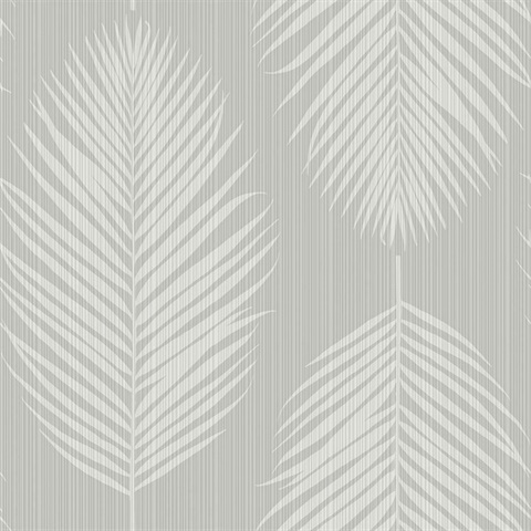 Port Lions Silver Lake Large Palm Leaf Stripe Wallpaper