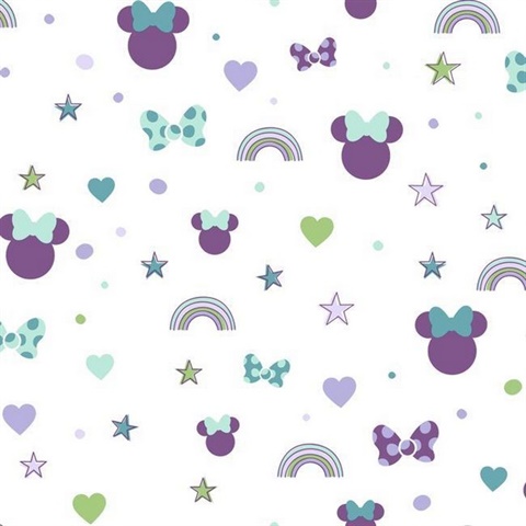Purple Disney Minnie Mouse Rainbow Wallpaper