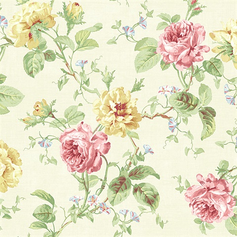 291-71711 | Red Floral Trail | Wallpaper Boulevard