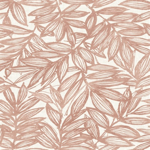 Rhythmic Coral Leaf Wallpaper