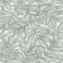 Rhythmic Grey Leaf Wallpaper