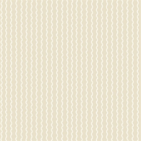 Rickrack Light Taupe Wavy Vertical Stripe Wallpaper