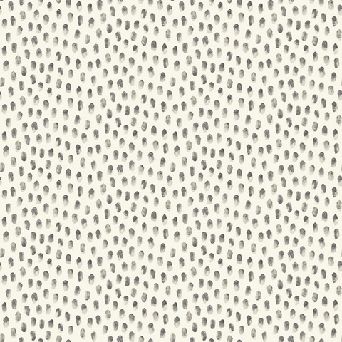 Sand Drips Dark Grey Painted Dots Watercolor Wallpaper