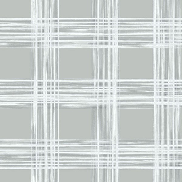 2927-80908 | Scarborough Grey Striated Plaid Wallpaper