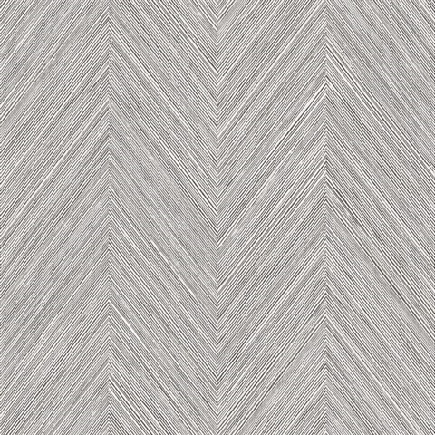 Sitka Carbon Natural Grasscloth Chevron Wallpaper