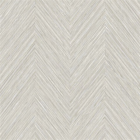 Sitka Cool Linen Natural Grasscloth Chevron Wallpaper