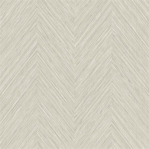 Sitka Foil Natural Grasscloth Chevron Wallpaper