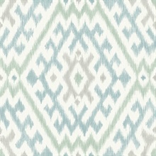 Solola Aqua Ikat Wallpaper