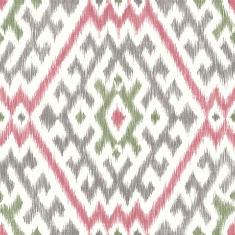 Solola Fuchsia Ikat Wallpaper