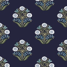 Sophie Navy Floral Medallion Peel &amp; Stick Wallpaper