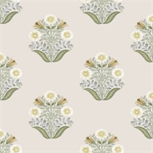 Sophie Sage Floral Medallion Peel &amp; Stick Wallpaper