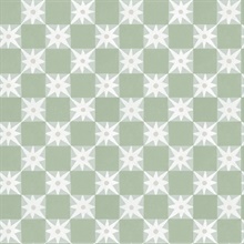 Stardust Green Checkerboard Peel &amp; Stick Wallpaper