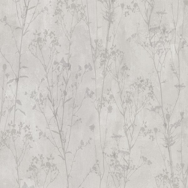 2814-802023 | Tanner Grey Floral Silhouette Wallpaper | Wallpaper Boulevard