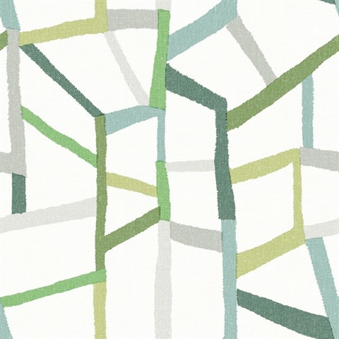 Tate Green Geometric Linen Wallpaper