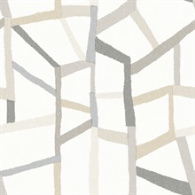 Tate Grey Geometric Linen Wallpaper