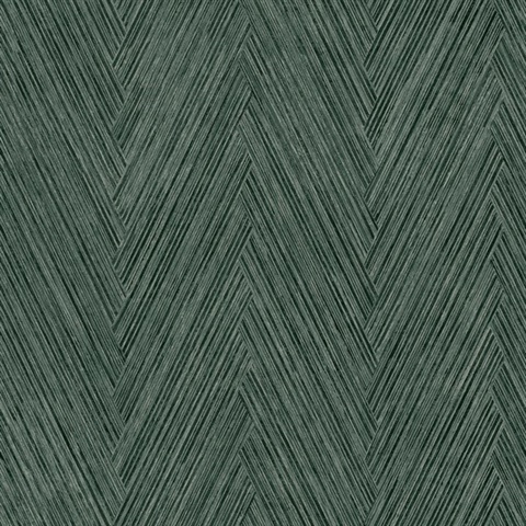 Thatched Chevron Bottle Green Wallpaper