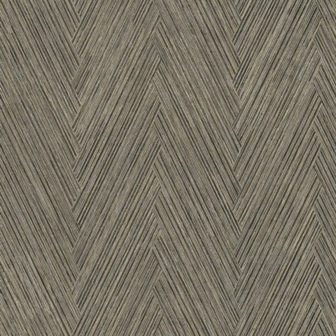 Thatched Chevron Charcoal Wallpaper