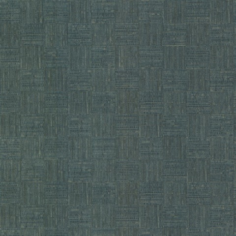 Thea Turquoise Woven Crosshatch Textured Wallpaper