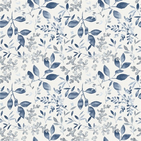 Vintage Floral Navy Blue Peel and Stick Wallpaper NW45702 by NextWall  Wallpaper
