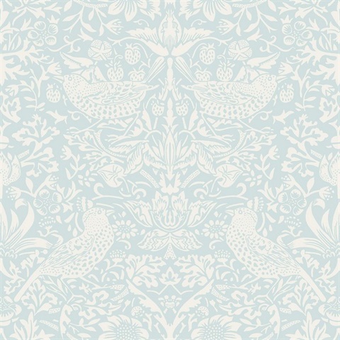 Tonal Aves Garden Blue Oasis Wallpaper