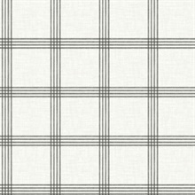 Twain Charcoal Plaid Wallpaper