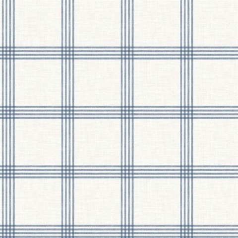 Twain Denim Plaid Wallpaper