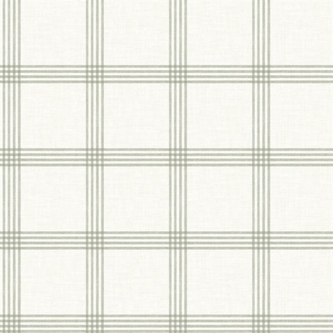 Twain Green Plaid Wallpaper