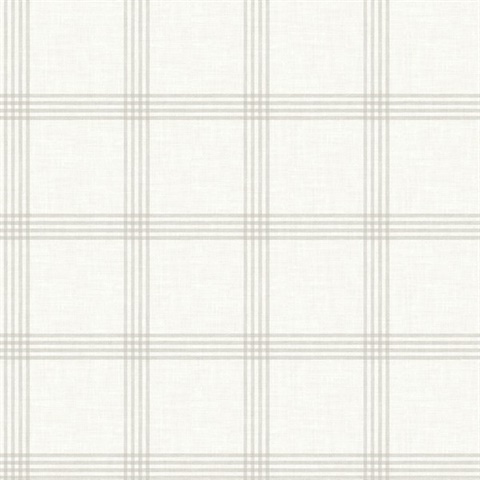 Twain Light Grey Plaid Wallpaper