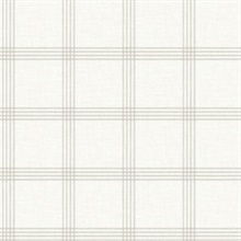 Twain Light Grey Plaid Wallpaper