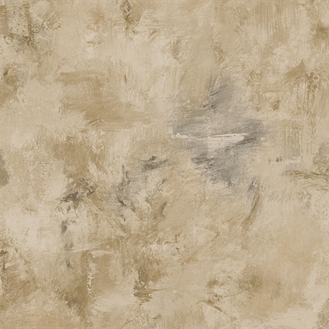 FW36857 | Watercolor Brush Strokes Brown, Grey & Black Wallpaper