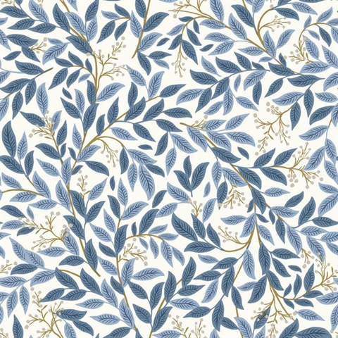 Willowberry Blue Vine Wallpaper