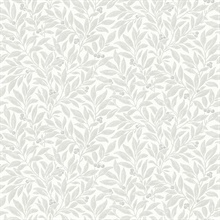 Winter Berry Light Grey Vine Wallpaper